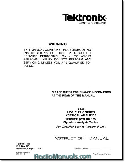 Tektronix 7A42 Service Manual Vol 2